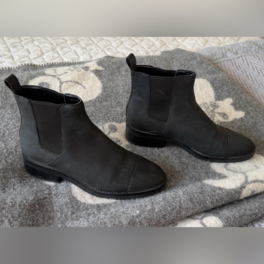 Cole Haan flat black booties